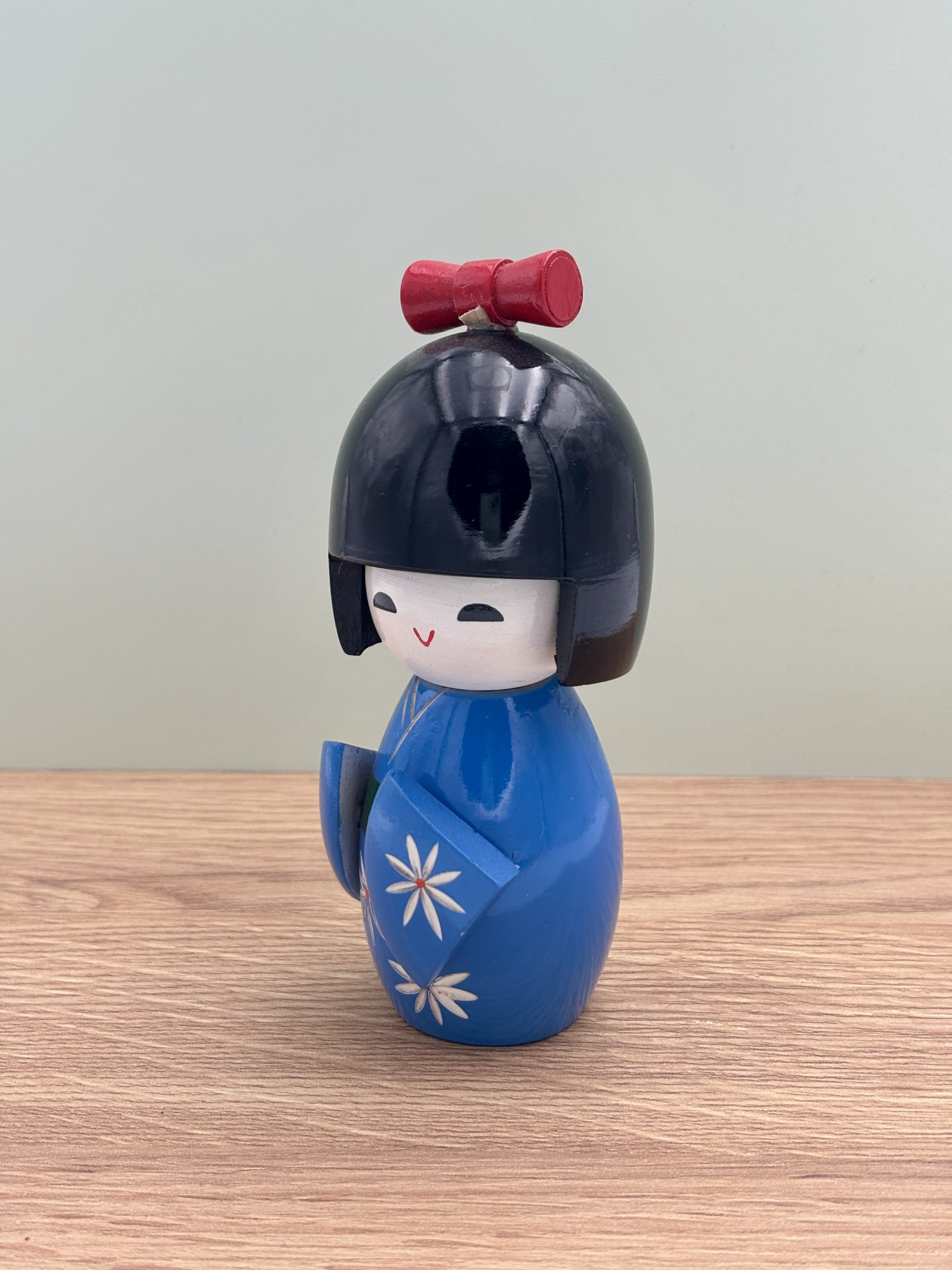 Poupée Japonaise Kokeshi Nanbu – Artisanale Vintage – Bois, Signée, Années 1950