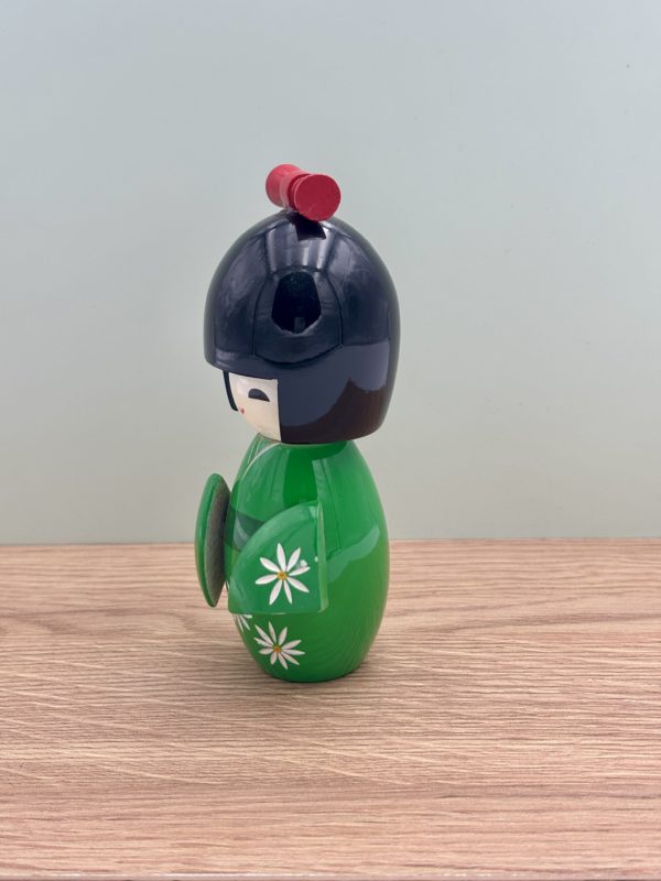 Kokeshi Japonaise Joie Verte 13.5cm - Poupée En Bois Mont Fuji Décoration Asiatique